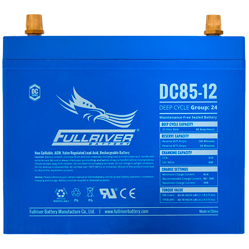 Batterie FullRiver à décharge lente sans entretien DC85-12 AGM, 12V 70Ah