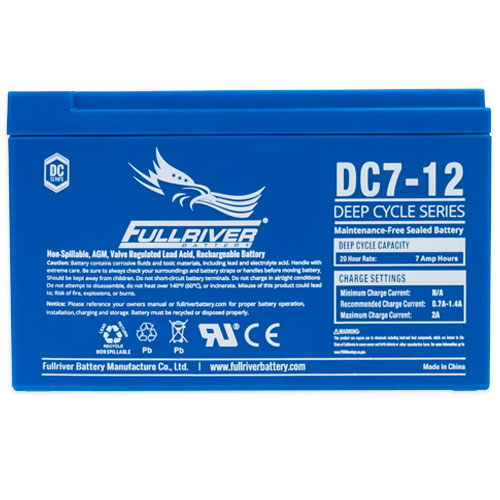 Batterie cyclique AGM DC7-12 FullRiver 12V 5.74Ah